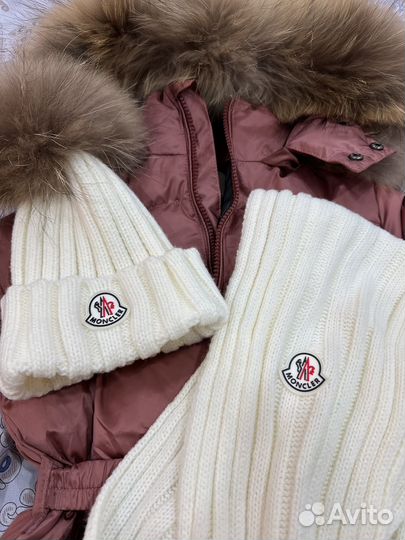 Комплект шапка, шарф moncler для девочки мальчика