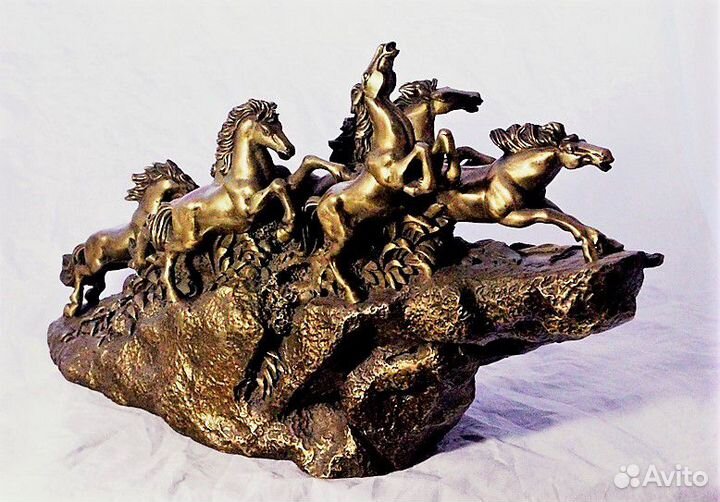 Табун Лошадей - Статуэтка из Бронзы RU*426
