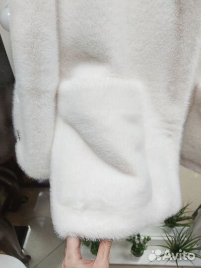 Шуба эко норка V воротник новая lux