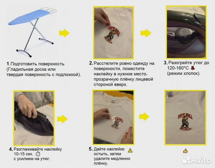 Термонаклейка на одежду мишка рок идол 2 шт