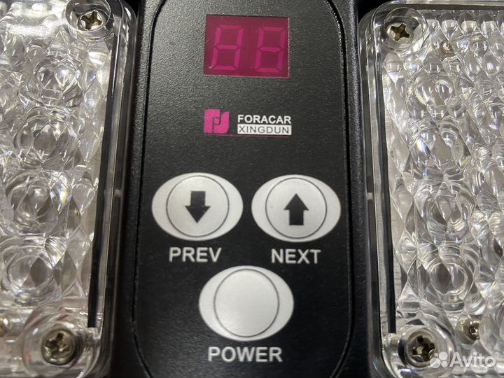 Стробоскоп на козырек автомобиля красно-синий