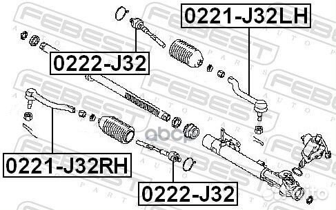 Наконечник рулевой левый 0221J32LH Febest