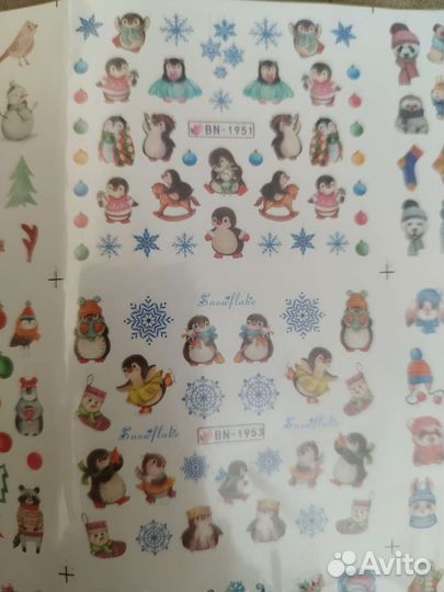 Наклейки для ногтей водные новогодние