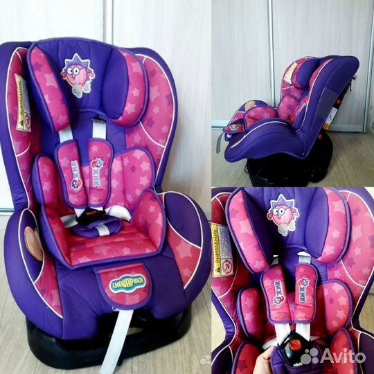 Автокресло гр 0+/1, 0-18 кг/0-4 года Смешарики