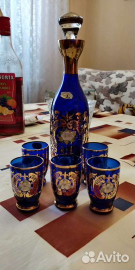 Набор богемское стекло (графин и рюмки)