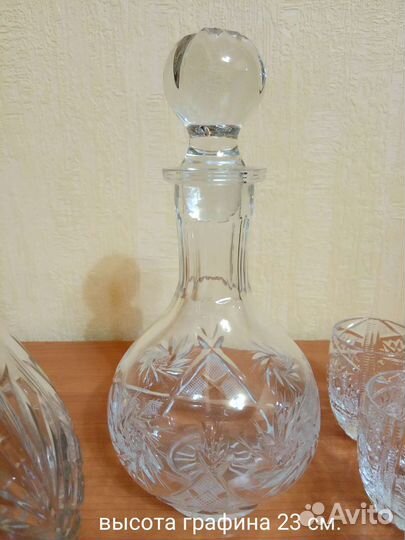 Ваза, графин, конфетницы из хрусталя СССР винтаж