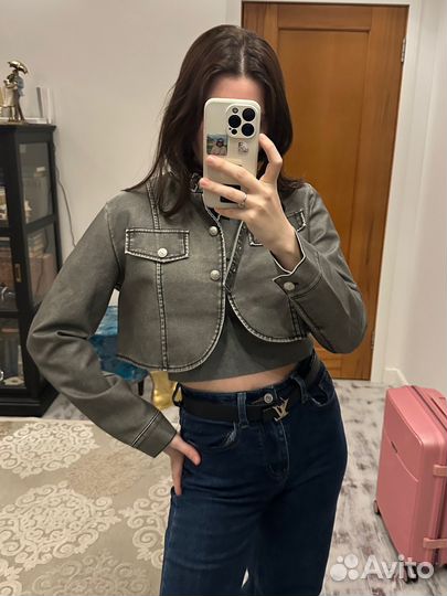 Косуха короткая кожанка накидка