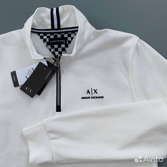 Свитшот полузамок Armani белый