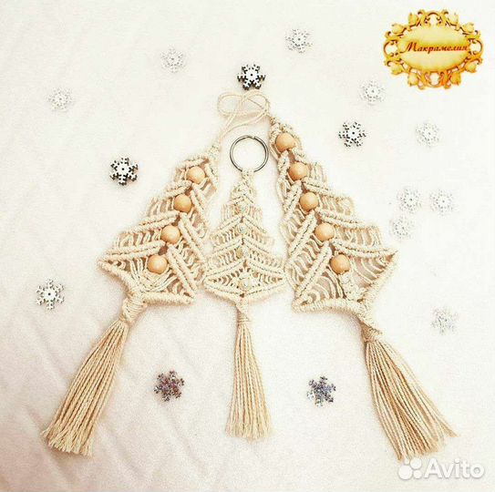 Декор для дома новогодний, макраме