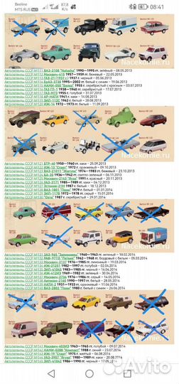 Коллекционные Модели автомобилей 1/43 СССР