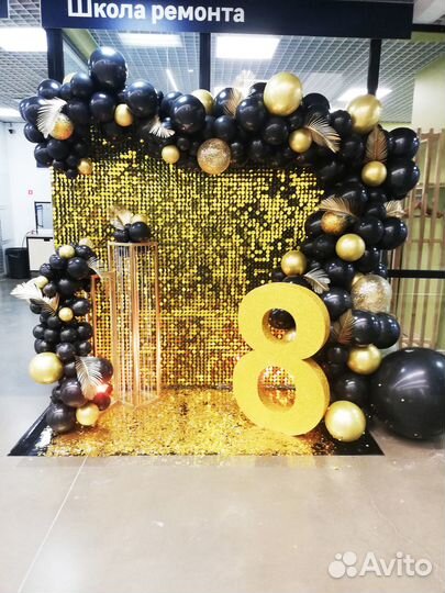 Фотозоны и шары на выпускные, свадьбы и юбилеи