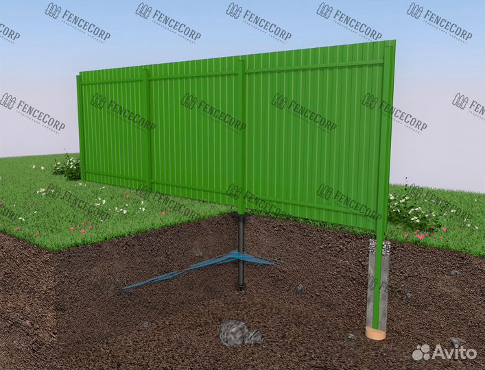 Забор из профнастила для дачи