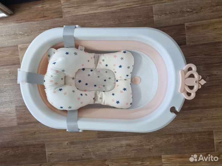 Ванночка для купания складная Lala kids + матрасик