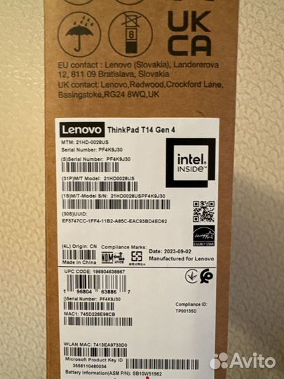 ThinkPad T14 Gen 4 i5 16gb 512ssd Touch FHDips