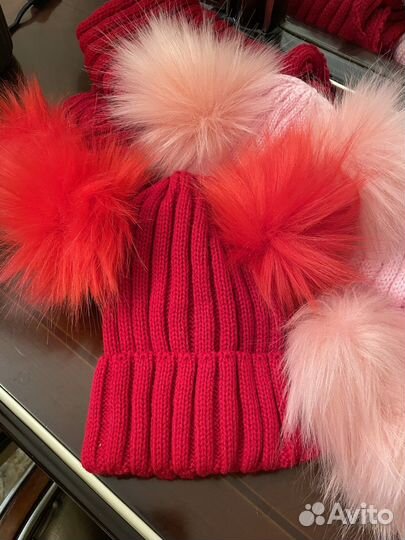 Шапка с шарфом зимняя для девочки