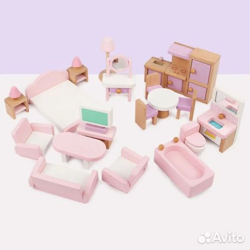 Деревянная мебель для кукольного домика, для кукол