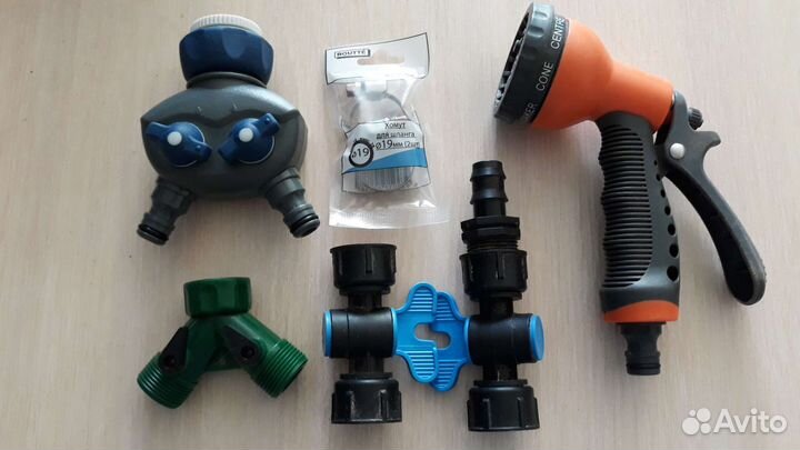 Переходники для шланга, пистолет для полива
