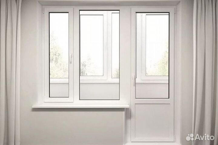 Оконный блок балконной дверью