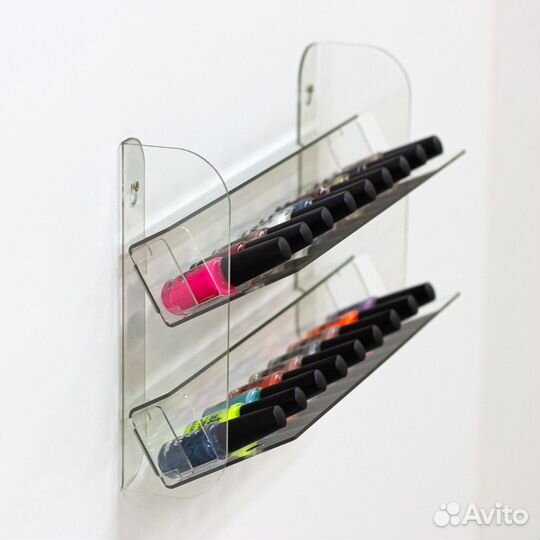 Полка для гель лаков на стену наклонная 308х190х97