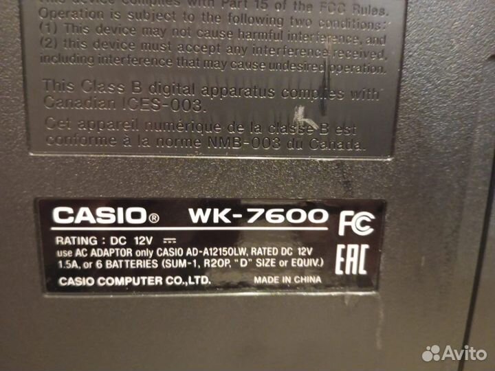 Синтезатор casio wk 7600
