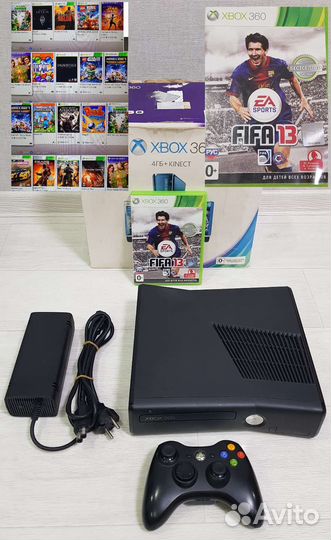 Xbox 360 Slim 250gb. + 12 игр
