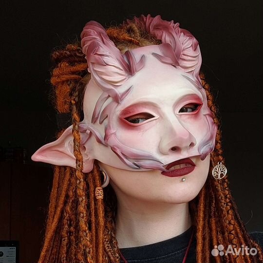 Карнавальная маска демон сатир эльф рога Хеллоуин
