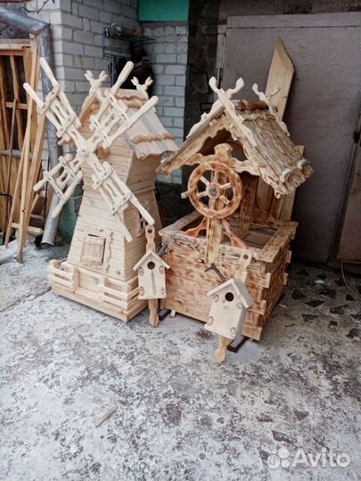 Колодец декоративный деревянный