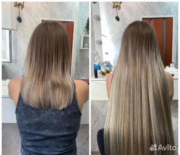 Наращивание натуральных и биопротеиновых волос