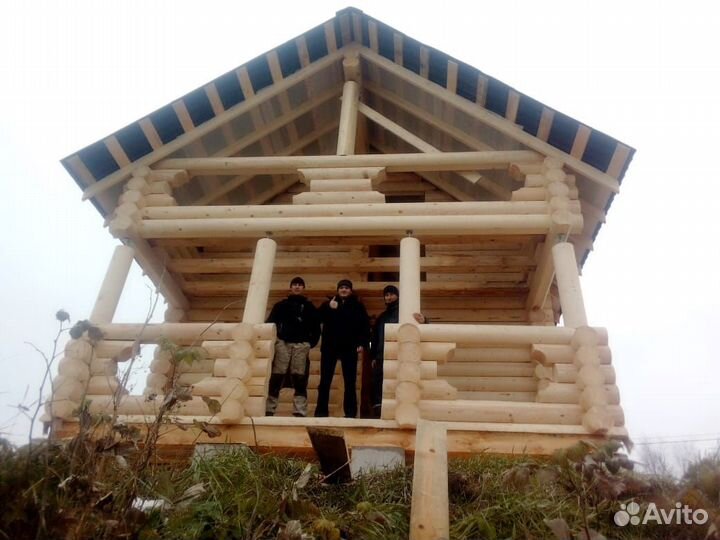 С- Сруб из оцилиндрованного бревна 8x6