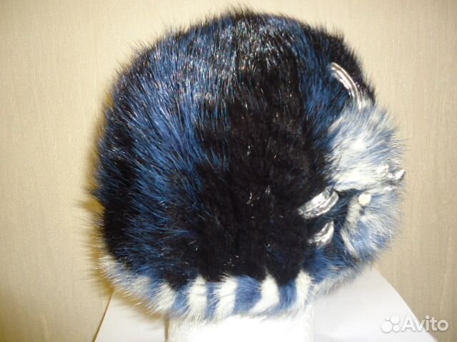 Норковая вязаная шапка зимняя