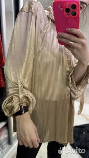 Новая рубашка атласная оверсайз