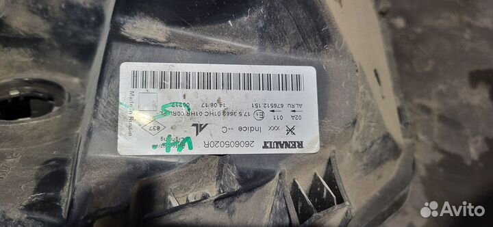 Фара рено duster левая