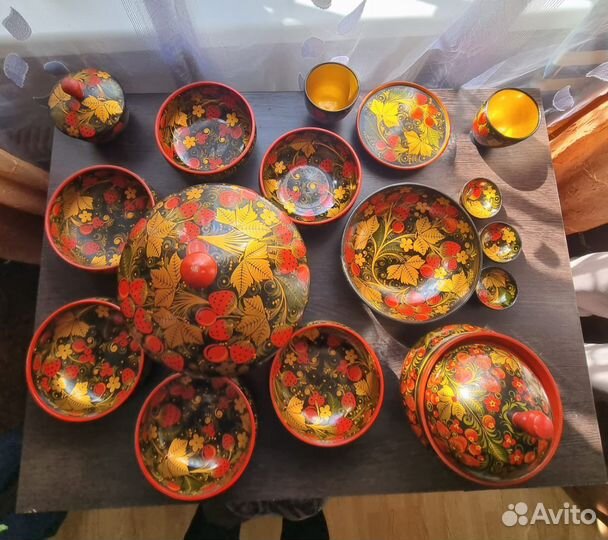 Набор столовой посуды хохлома