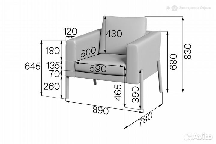 Кресло мягкое Талер TL 1-2