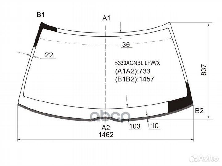 Стекло лобовое Mercedes-Benz E-Class 84-95 5330