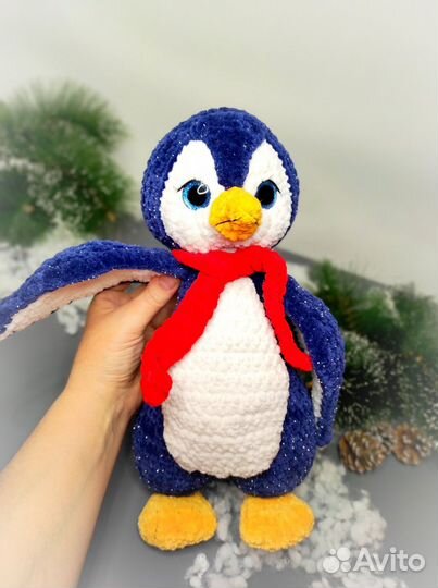 Вязаная игрушка Пингвин 31-38 см ручная работа
