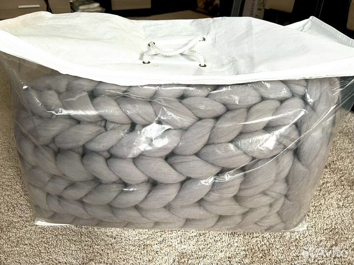 Плед толстой пряжи из шерсти мериноса