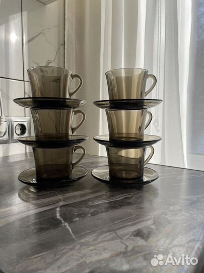 Набор Duralex для чая кофе кружка тарелка