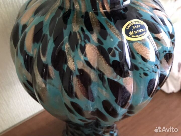 Ваза для цветов Мурановское стекло золочение