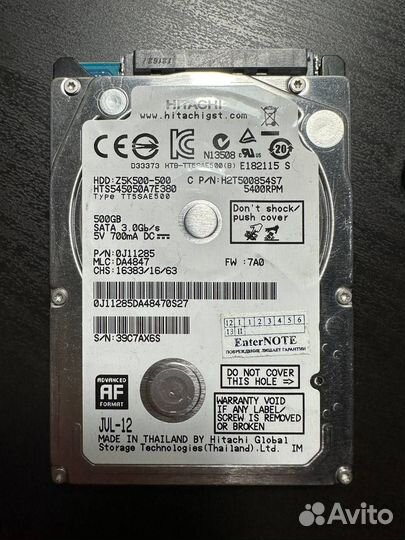 Жесткий диск (HDD) hitachi z5k500-500 (500GB)
