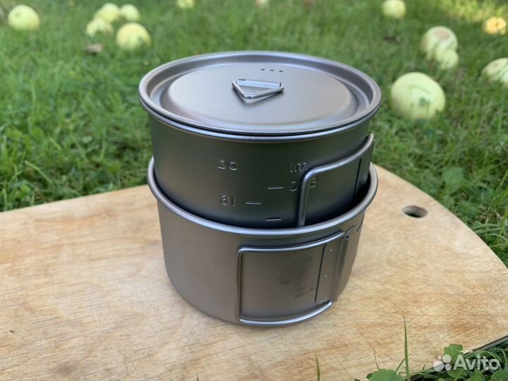 Титановая посуда комплект для 1 или 2 чел