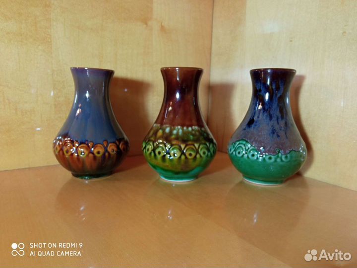 Вазы-вазочки майолика из 70-х Васильковского Мз