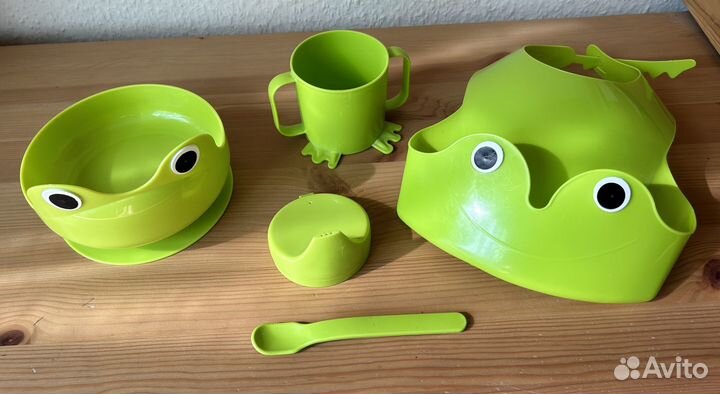 Набор детской посуды IKEA лягушка