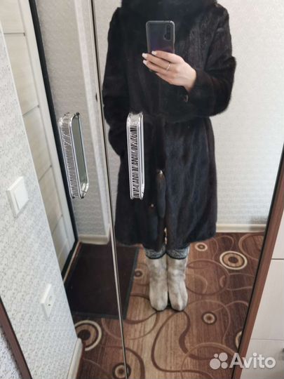 Шуба норковая с капюшоном