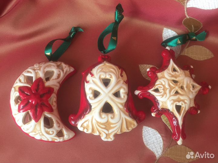 Новогодние игрушки набор керамика