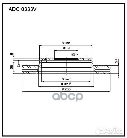 ADC0333V диск тормозной передний Mitsubishi Ga