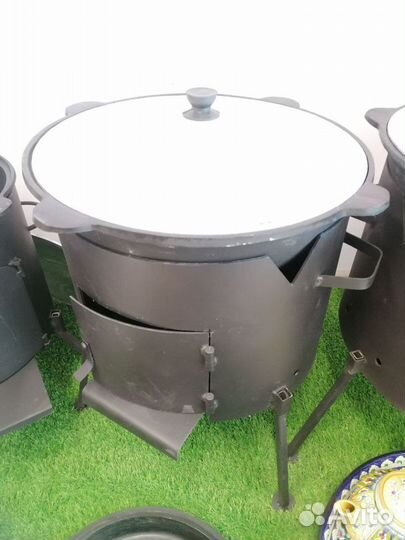 Казан чугунный 16л.Узбекский новый+печь и шумовка