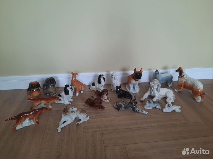 Фарфоровые статуэтки собак лфз