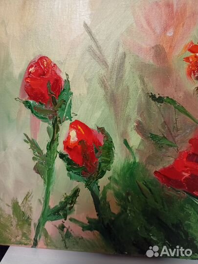 Картина маслом Цветы Розы 30*40 см