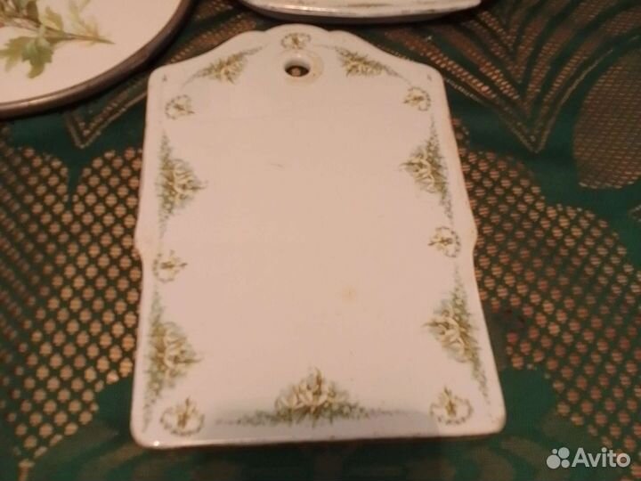 Сырная доска, соусник Кузнецов, блюдо.Антик.19 век